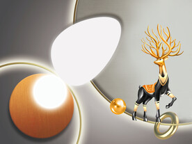 装饰画 光影画 麋鹿