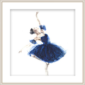 装饰画 蓝色裙子 舞蹈美女