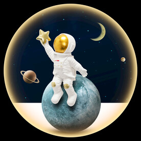 高清分层太空人装饰画