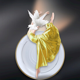 装饰画 盘子 美女舞蹈