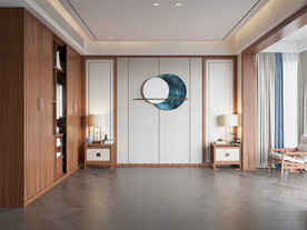 新中式卧室背景墙