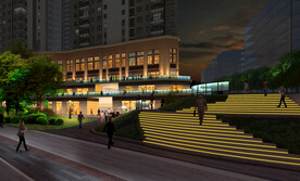 楼盘亮化局部特写夜景灯光源文件