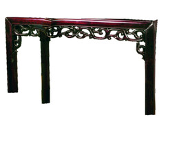 红木卷草纹牙子