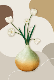 装饰画 百合花 花瓶