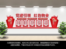 红色物业文化墙