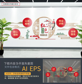 红色物业文化墙