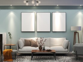 客厅装饰画背景墙效果图样机设计