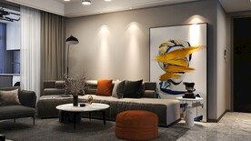 客厅装饰画背景墙效果图样机设计