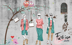 时尚服装店背景墙