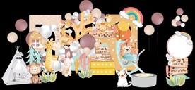 卡通小动物生日