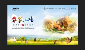 农家土鸡展板海报
