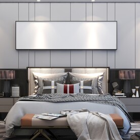 卧室装饰画 挂画样机 效果图