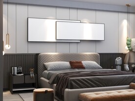 卧室装饰画挂画样机效果图设计