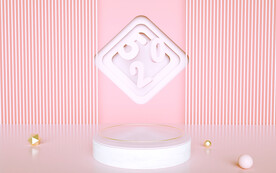 粉色浪漫展台C4D素材