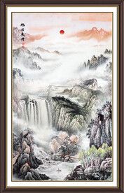 竖幅山水画