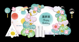 马卡龙ins波点宝宝宴