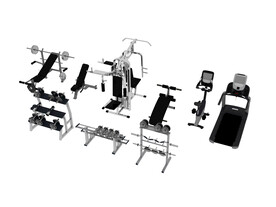 健身器材集合3d模型