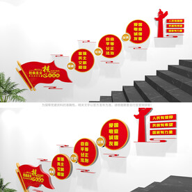 社会主义核心价值观楼梯文化墙