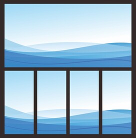 蓝色曲线背景底边装饰