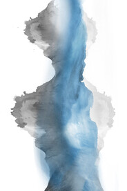 装饰画 蓝色水墨抽象画