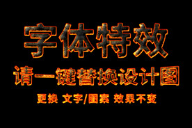燃烧金属字体效果
