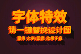 橘色3D霓虹灯字体