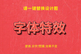 卡通划痕立体字