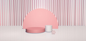 粉色c4d简约展台背景