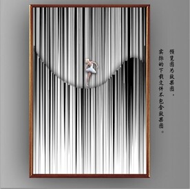 现代风抽象舞蹈风景装饰画