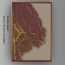 抽象金色立体几何玄关装饰画