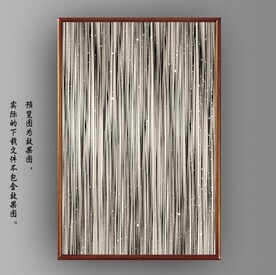 抽象金色条纹玄关装饰画