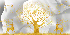 装饰画 梦幻抽象 麋鹿