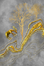 装饰画 麋鹿 线条