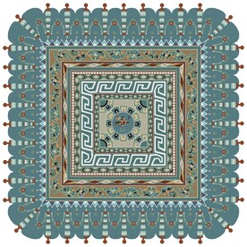 敦煌莫高窟灵鸟平瓣莲花纹藻井