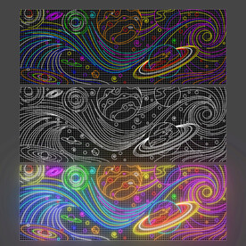 星空灯饰画矢量设计图