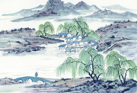 山水画 墙纸背景