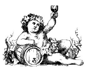 天使 酒桶葡萄位图