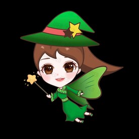 卡通萤火虫魔法师