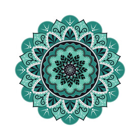 敦煌风花纹绿色