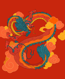 国潮龙插画