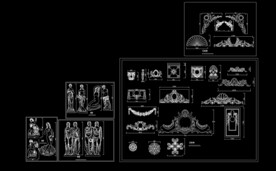 花式浮雕及雕塑造型大样图