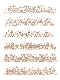 中式浪花纹山纹海水纹中国风底纹