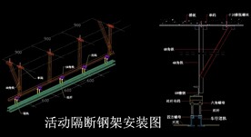 酒店活动隔断cad图纸