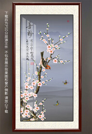 高清梅花花鸟玄关装饰画