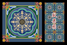 古建楼阁吊顶图案