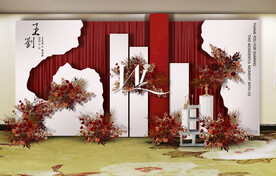 红色婚礼迎宾区