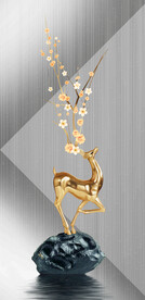 装饰画 石头 麋鹿