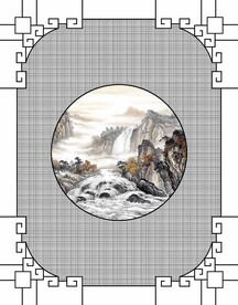 高清分层透明底推拉门打印图