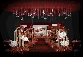 红色系婚礼仪式区