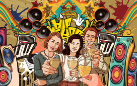 潮流涂鸦啤酒夜店背景设计